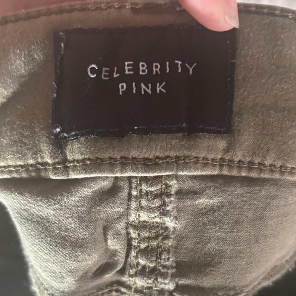 Celebrity Pink Olive Green Cuffed Shorts - Picture 2 of 8